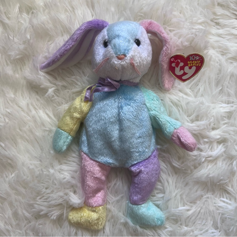 TY Beanie Babies “Dippy” Multicolor Rabbit Plush